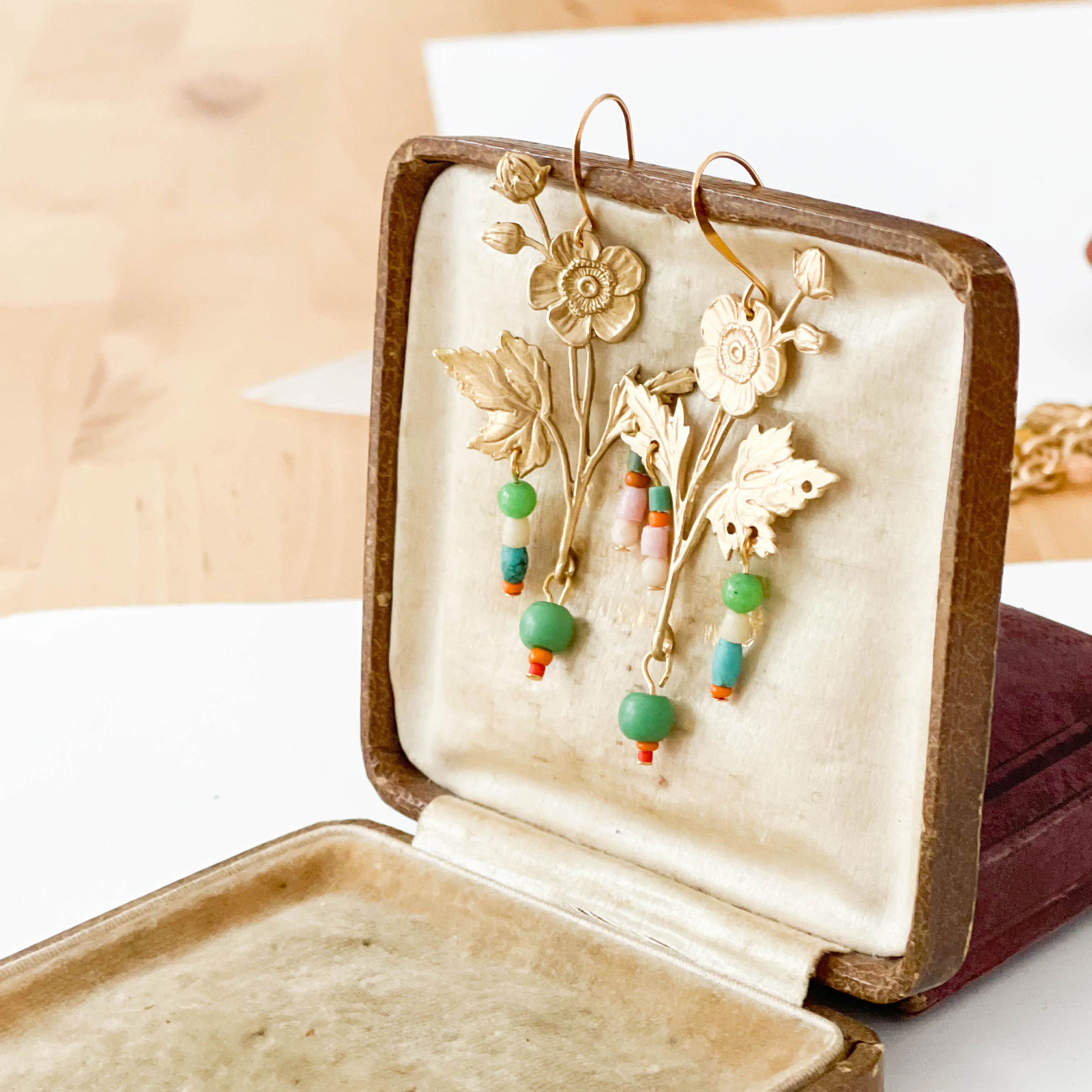 Flower Statement Earrings-WS