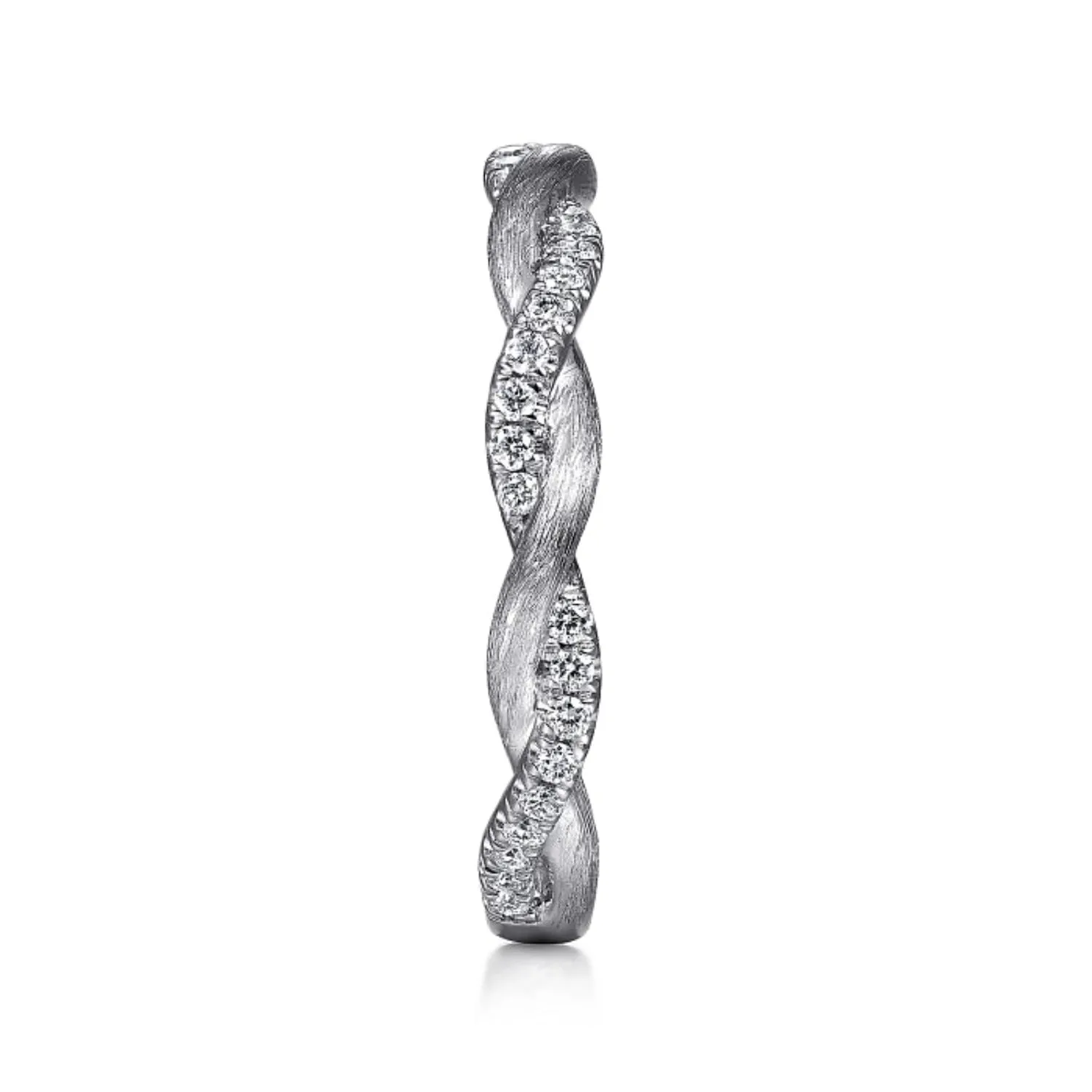 Gabriel & Co. Twist Satin Finish Diamond Stackable Band