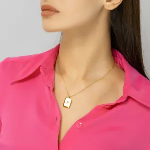Gold Charm Necklace Zircon Star