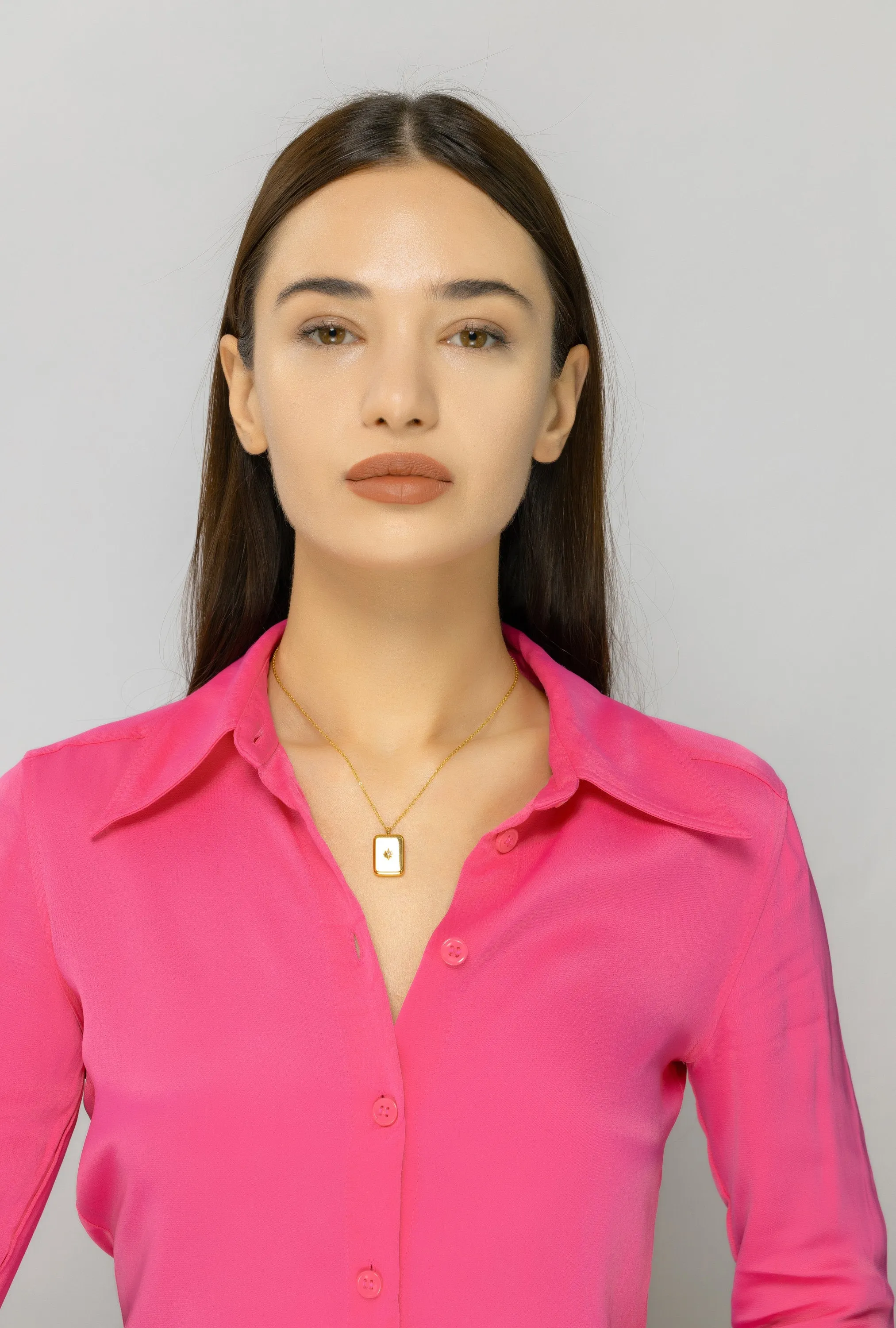 Gold Charm Necklace Zircon Star