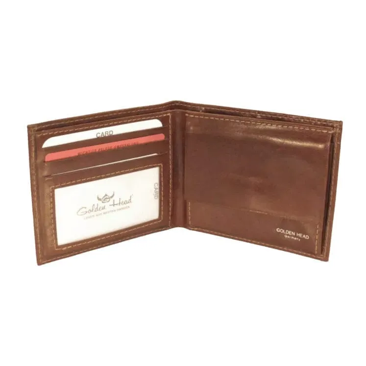 Golden Head Colorado RFID Bill Case with Mesh Pocket and Coin Pouch, Tobacco