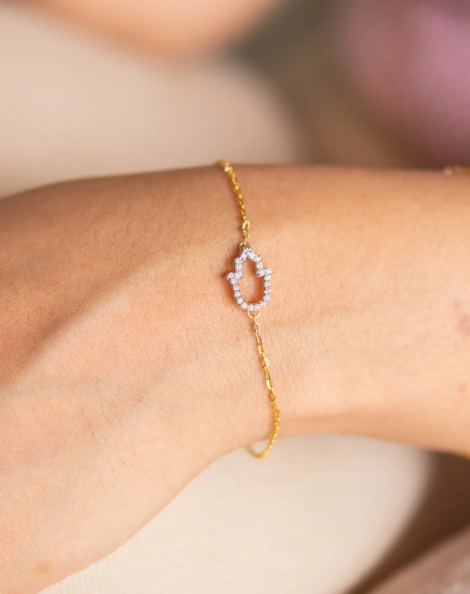 Hamsa Hand Diamond Bracelet