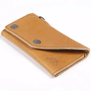 Helstons Motorcycle Accessories Hand Sewn Leather Biker Wallet -Tan