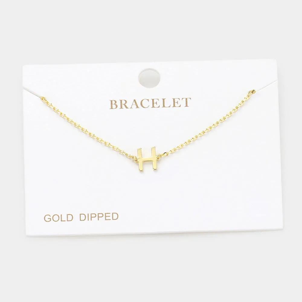 iLLASPARKZ -H- Gold Dipped Metal Monogram Charm Bracelet