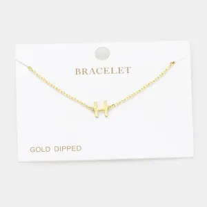 iLLASPARKZ -H- Gold Dipped Metal Monogram Charm Bracelet