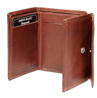 Johnny Black Bavaria Mini Tri-fold Leather Wallet - RFID | Brown