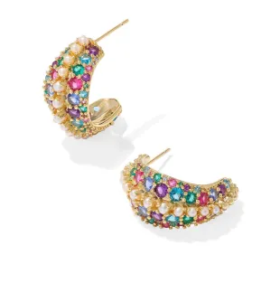 Krista Gold Hoop Earring in Multi Mix