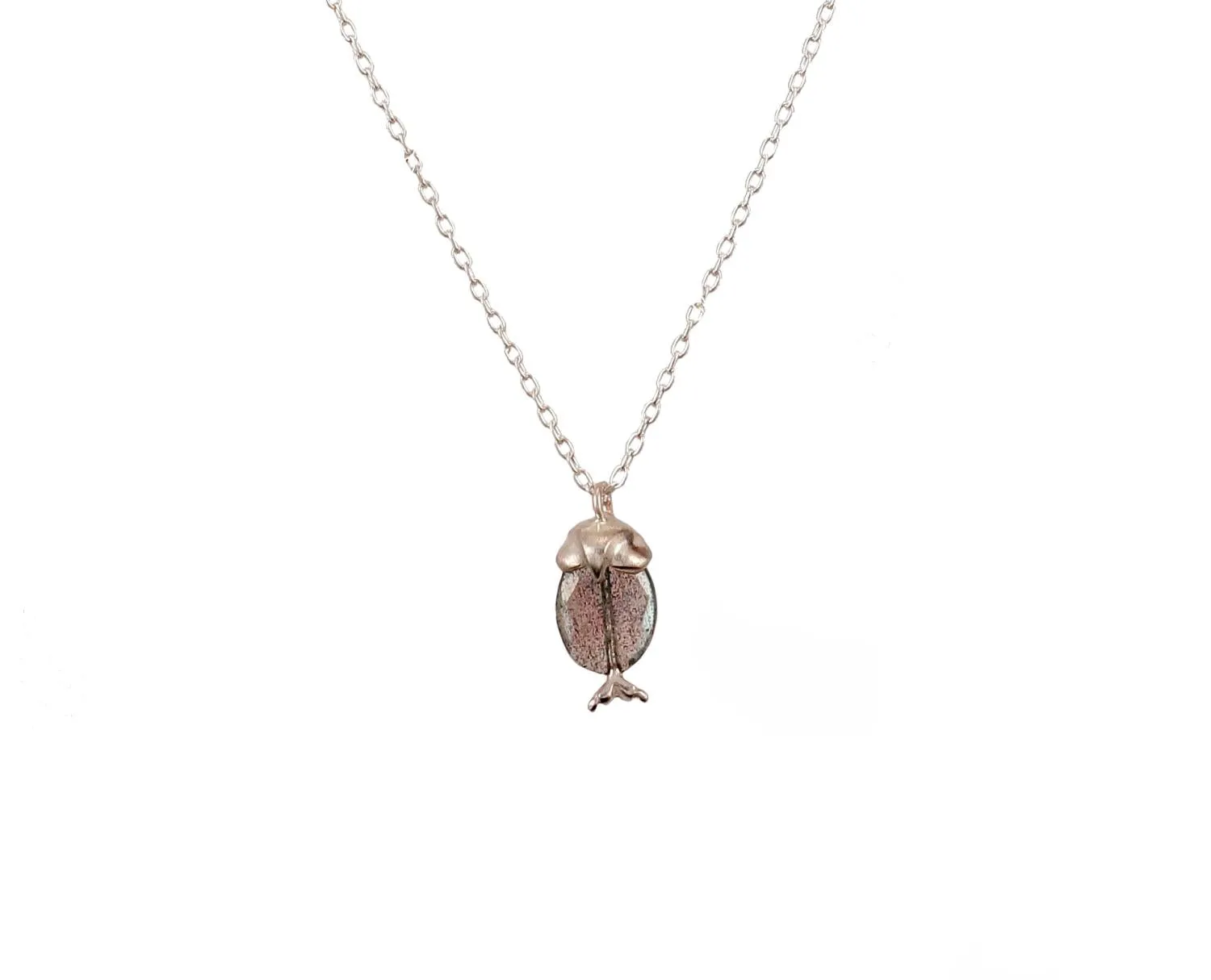 Labradorite Owl Pendant