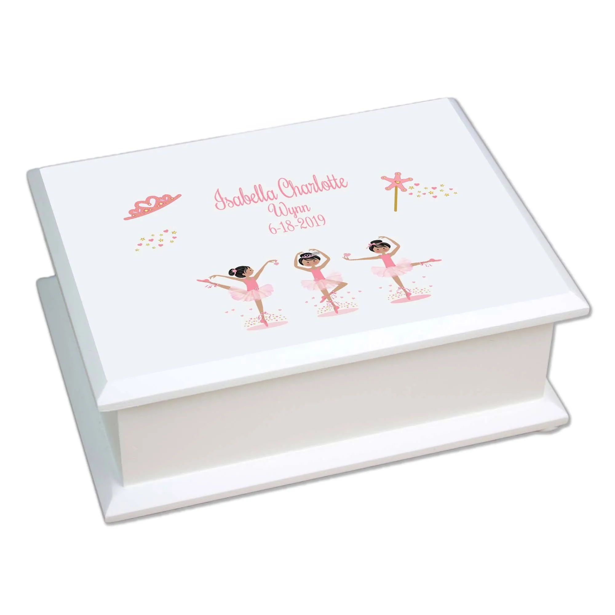 Lift Top Jewelry Box - Black Hair Ballerina