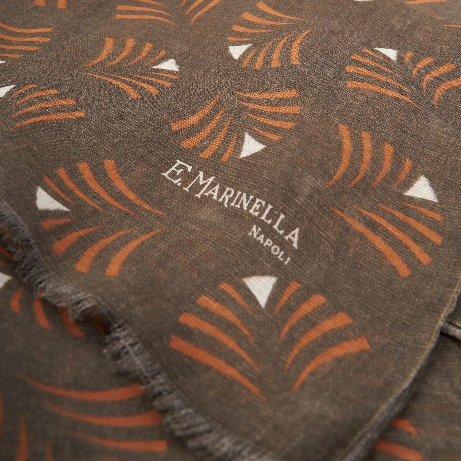 LIGHT BROWN COTTON AND LINEN SCARF