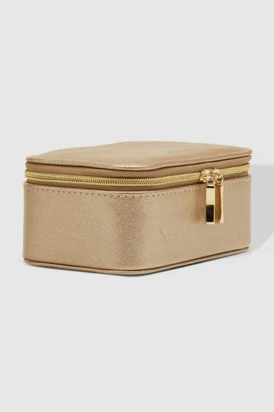LOLA JEWELLERY BOX METALLIC CHAMPAGNE