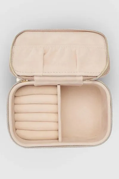 LOLA JEWELLERY BOX METALLIC CHAMPAGNE