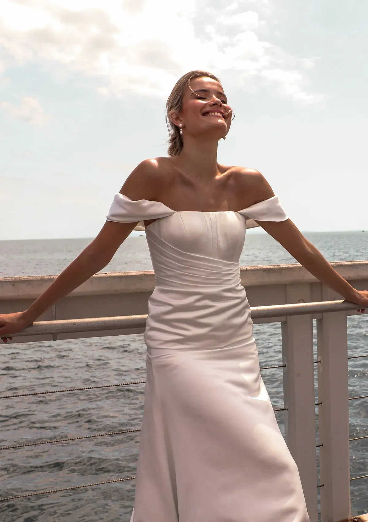 Lola Knight - Lucia - Pearl Drop Bridal Earrings - Silver