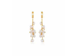 Lola Knight - Maree - Mini Pearl Hoop Earrings - 18CT Gold
