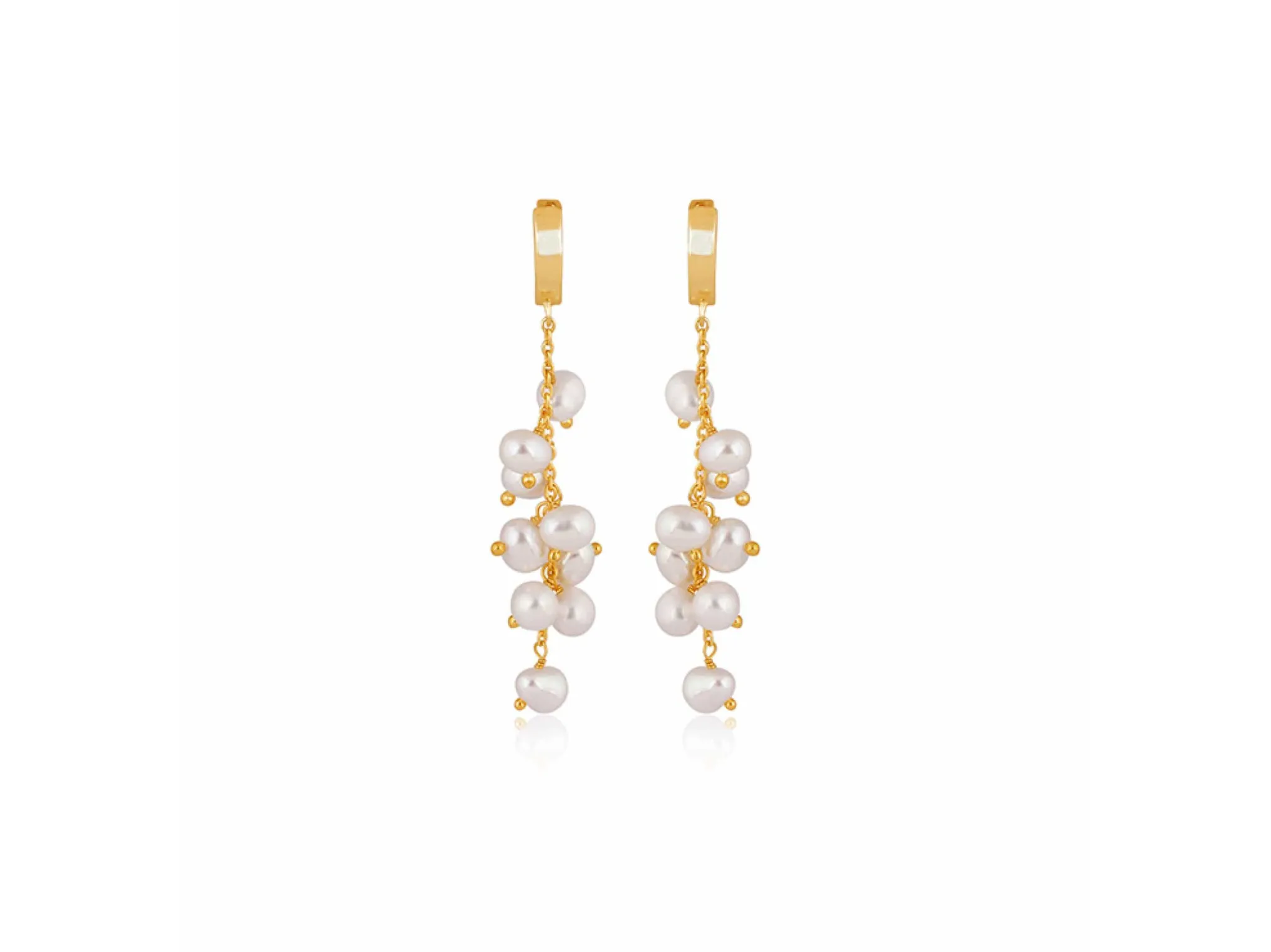 Lola Knight - Maree - Mini Pearl Hoop Earrings - 18CT Gold