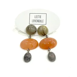Marbled Marmalade & Sage Aurora Trinket Earrings