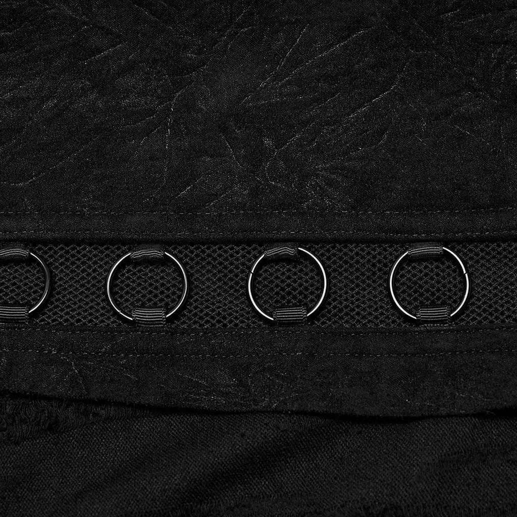 Men's Punk Strappy Eyelet Ripped Skirt