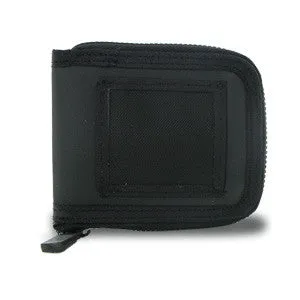 Men's Zip Around Bi-fold ID Black Wallet