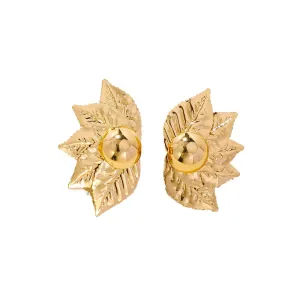 Metallic Five-Leaf Fashion Earrings - Planderful Vienna Verve Collection