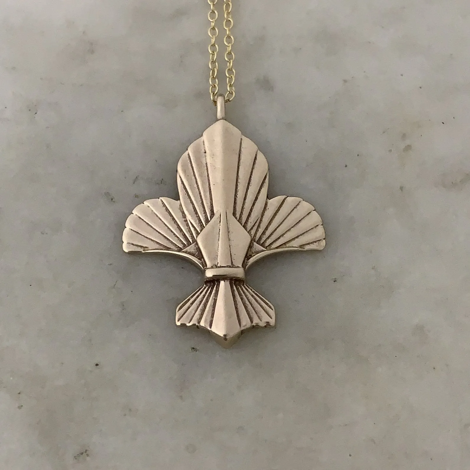 Mimosa Necklace - Fleur de Lis Large Pendant