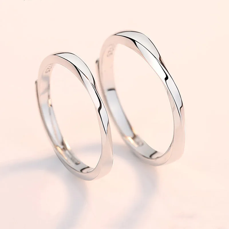 Mobius Ring Silver Couple Ring for Women