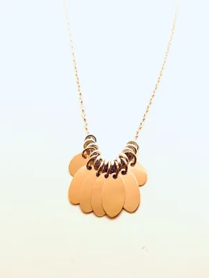 Multipetal Necklace, Sterling Silver and Gold filled