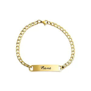 No-tarnish Medical Grade Titaium Bar Engraved Couple Shop Personalized Bracelet