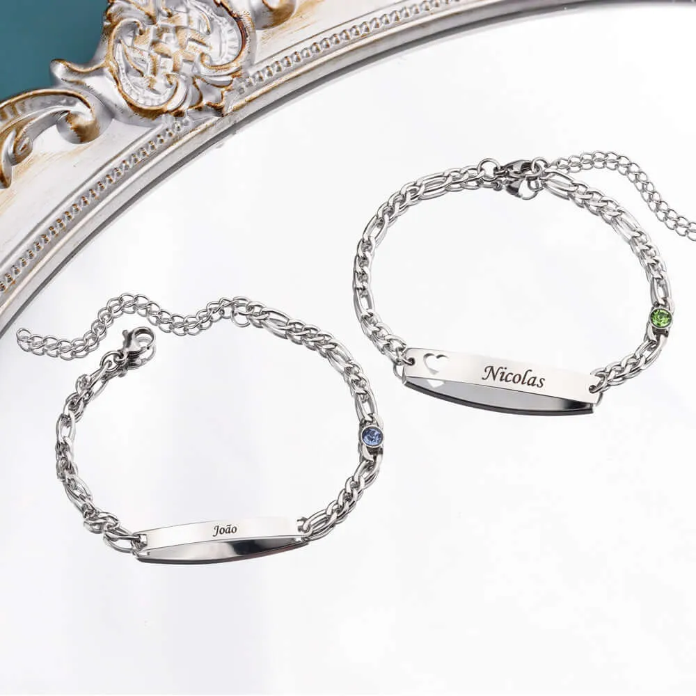 No-tarnish Medical Grade Titaium Custom Engraved lLove Couple Shop Personalized Bracelets