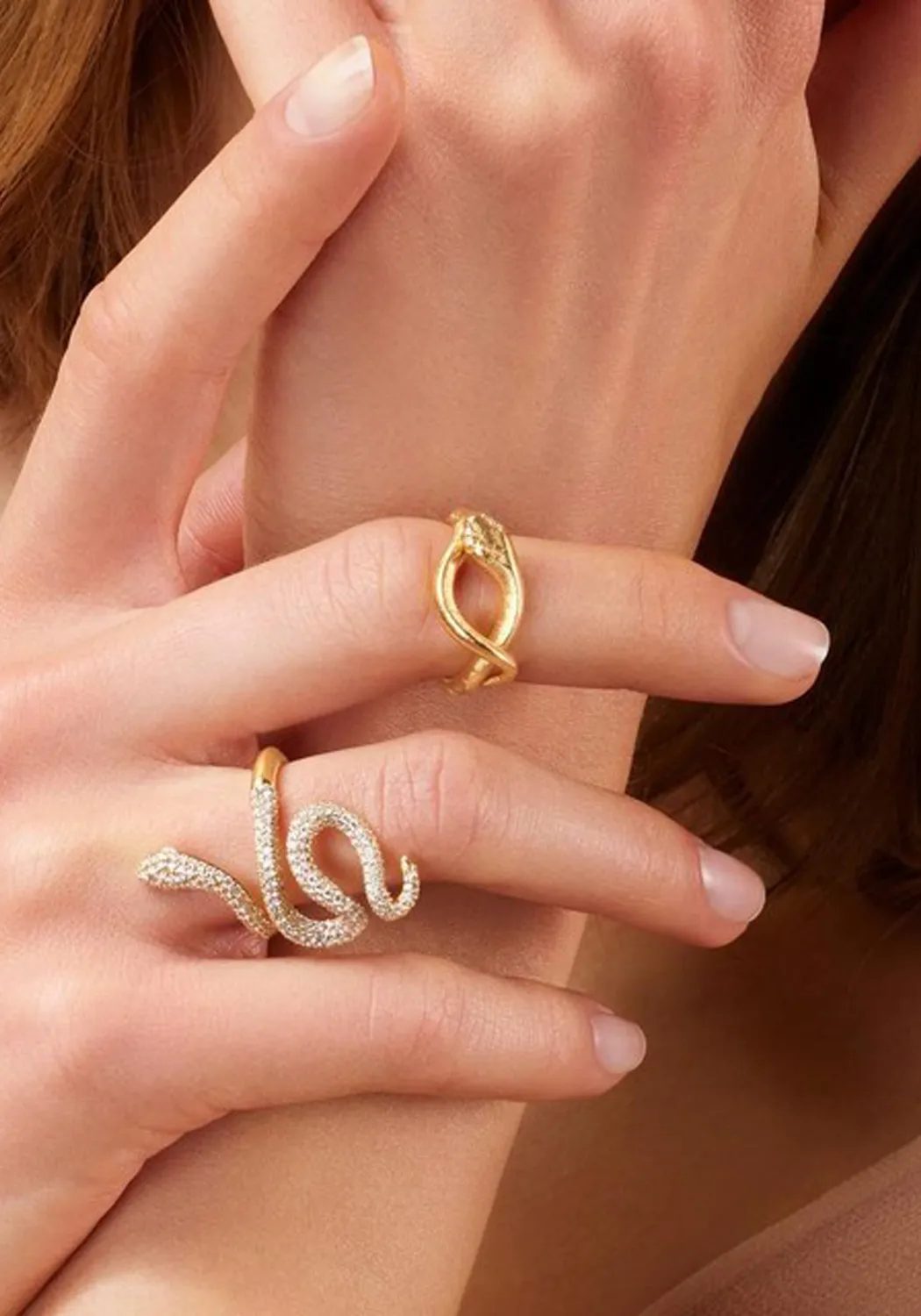 Ole Lynggaard Snakes 18KYG Pave Diamond Snake Ring | Medium