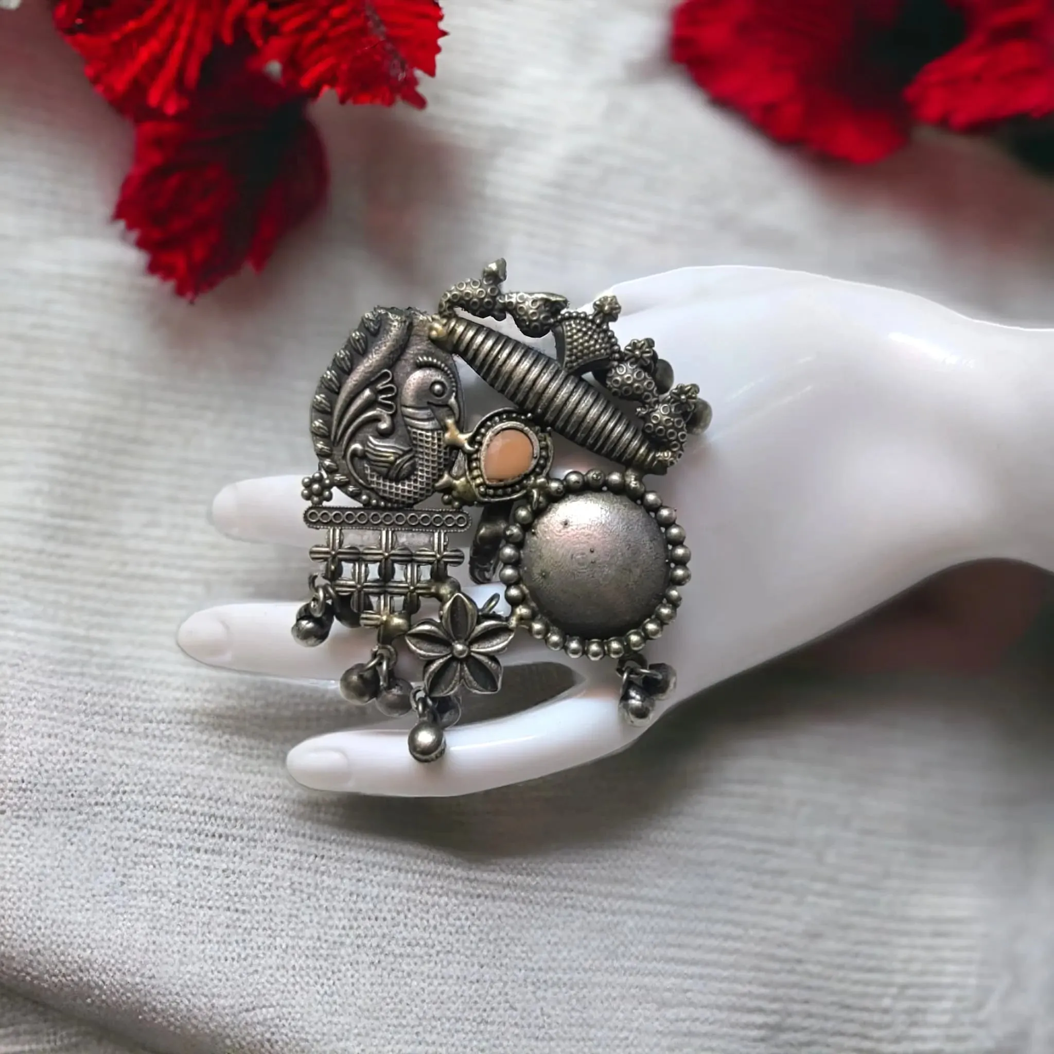 Olivia Silver Lookalike Oxidised Finger Ring