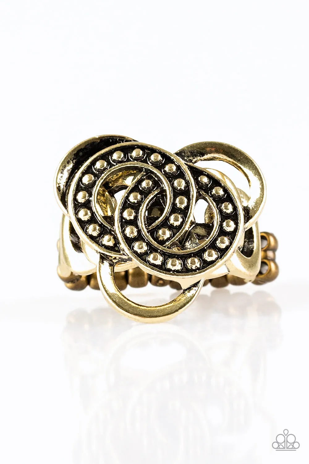 Open Door Jewelry - Dizzying Distraction - Brass Ring - Paparazzi Accessories