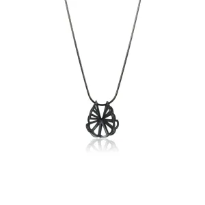 Oxidized Medium Double Cloud Fold Necklace