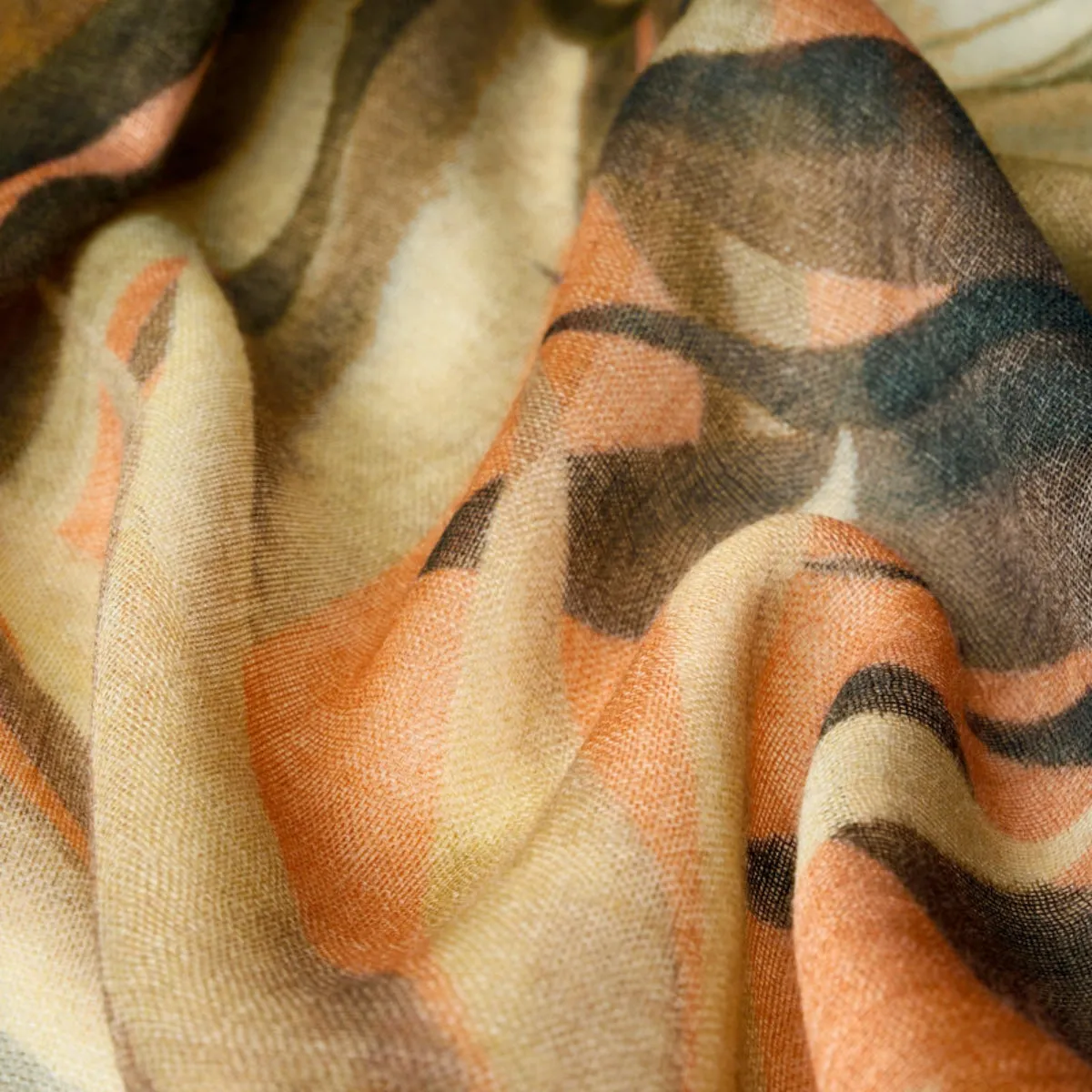 Painted Palms Wool Wrap Scarf