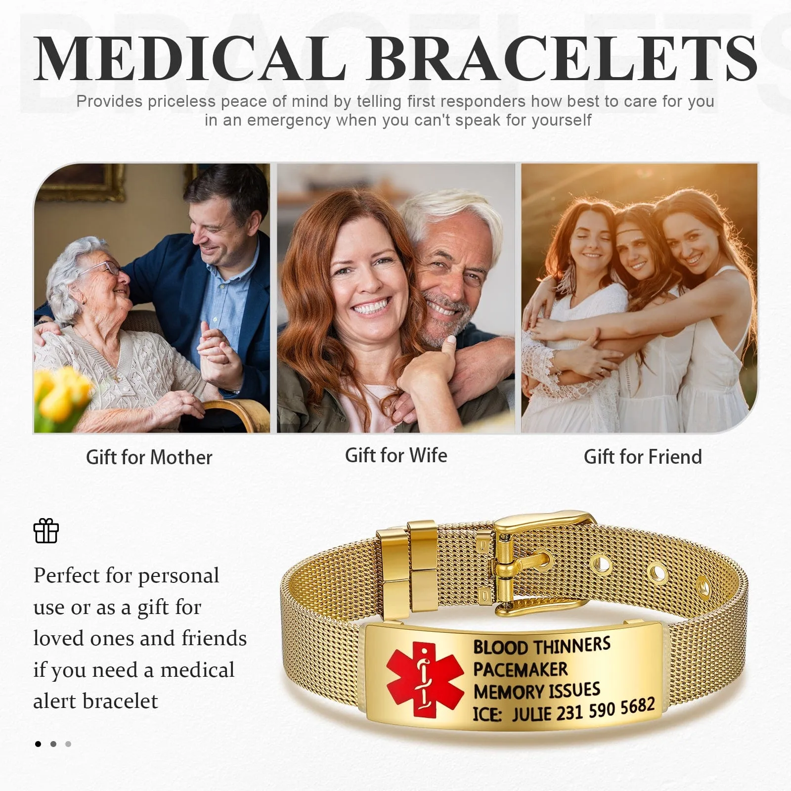Personalized Custom ID Medical Bracelet