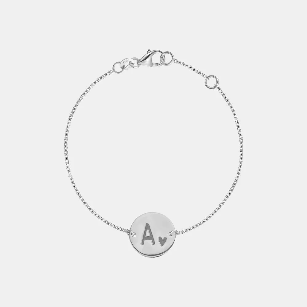 Personalized Initial Gold Disc Bracelet