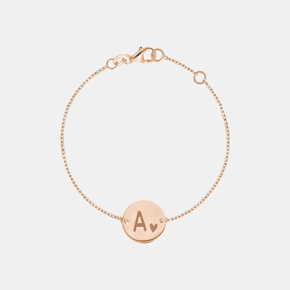 Personalized Initial Gold Disc Bracelet