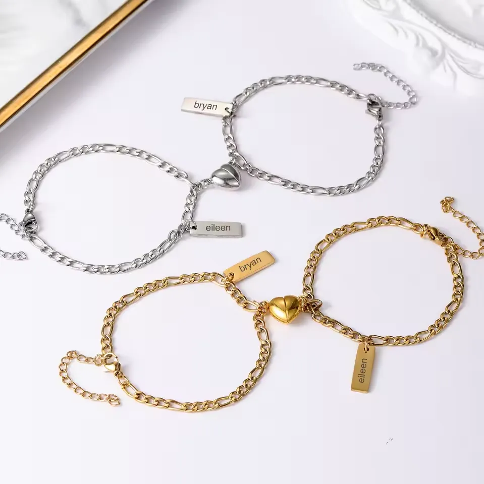 Personalized Magnetic Heart Bracelets