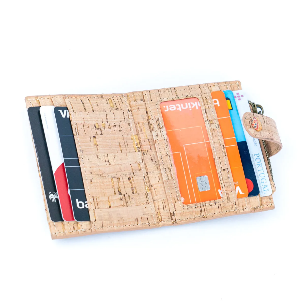 Printed Cork Women's Foldable Cardholder and Slim Wallet BAGD-571-MIX-8（8units）