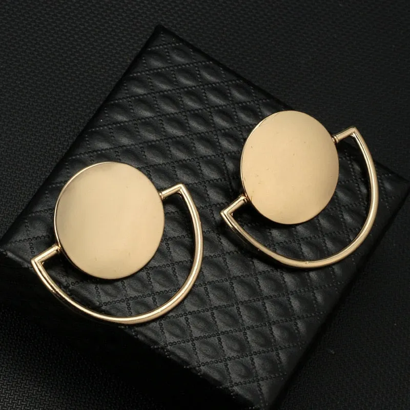 Punk Style Statement Female Geometric Shape Metal Dangle Earrings For Gifts