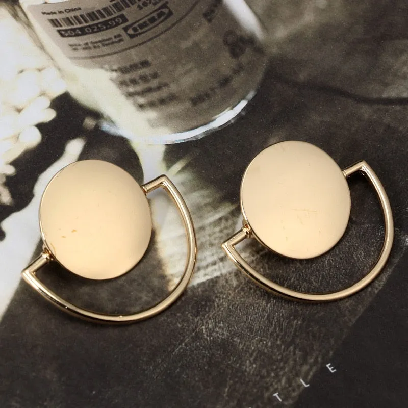 Punk Style Statement Female Geometric Shape Metal Dangle Earrings For Gifts