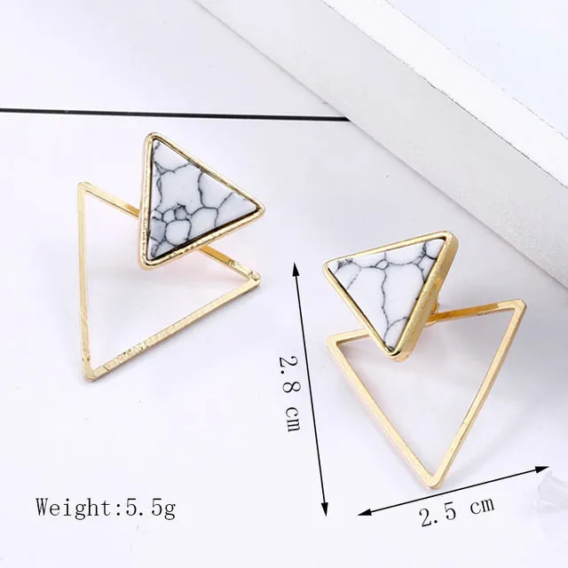 Punk Style Statement Female Geometric Shape Metal Dangle Earrings For Gifts