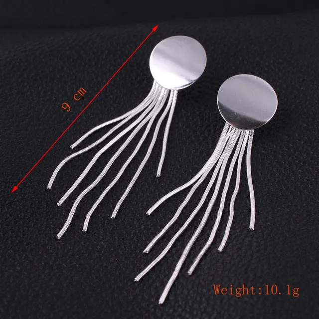 Punk Style Statement Female Geometric Shape Metal Dangle Earrings For Gifts