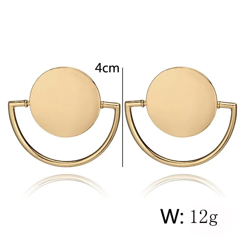Punk Style Statement Female Geometric Shape Metal Dangle Earrings For Gifts