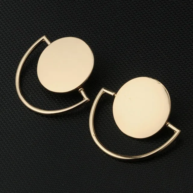 Punk Style Statement Female Geometric Shape Metal Dangle Earrings For Gifts