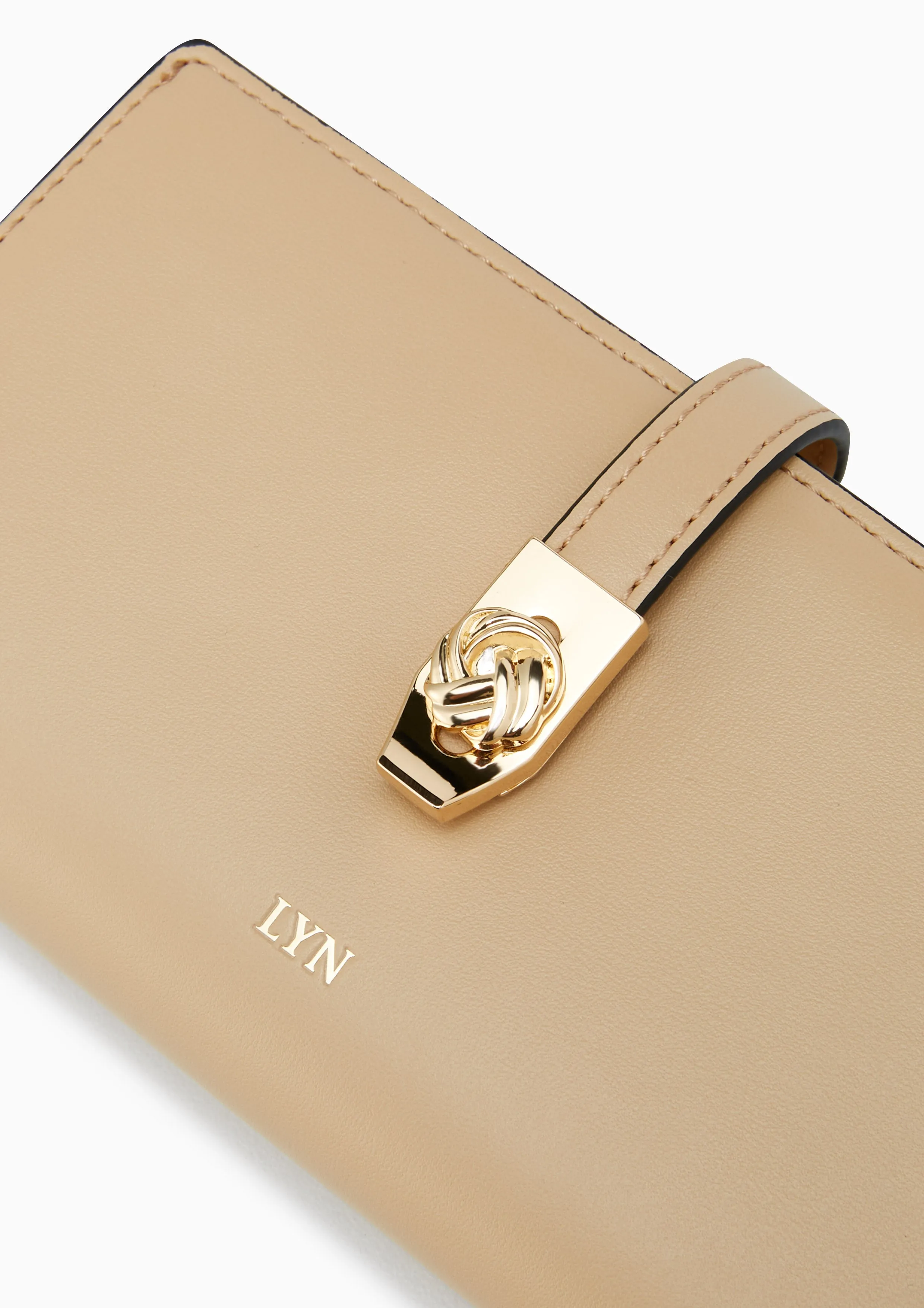 Re-Edit Lucky Semi Long Wallet Beige