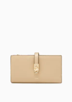 Re-Edit Lucky Semi Long Wallet Beige