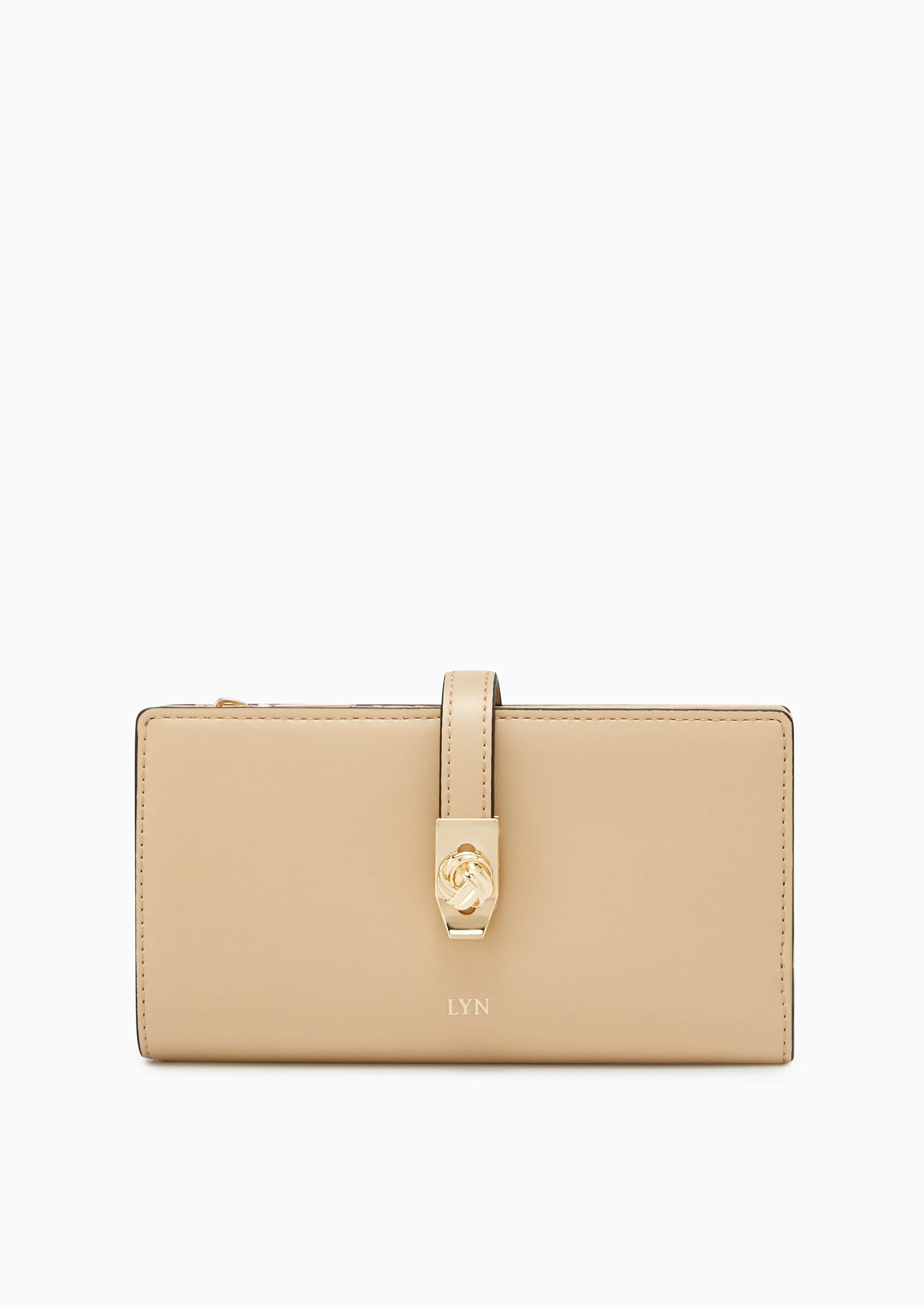 Re-Edit Lucky Semi Long Wallet Beige