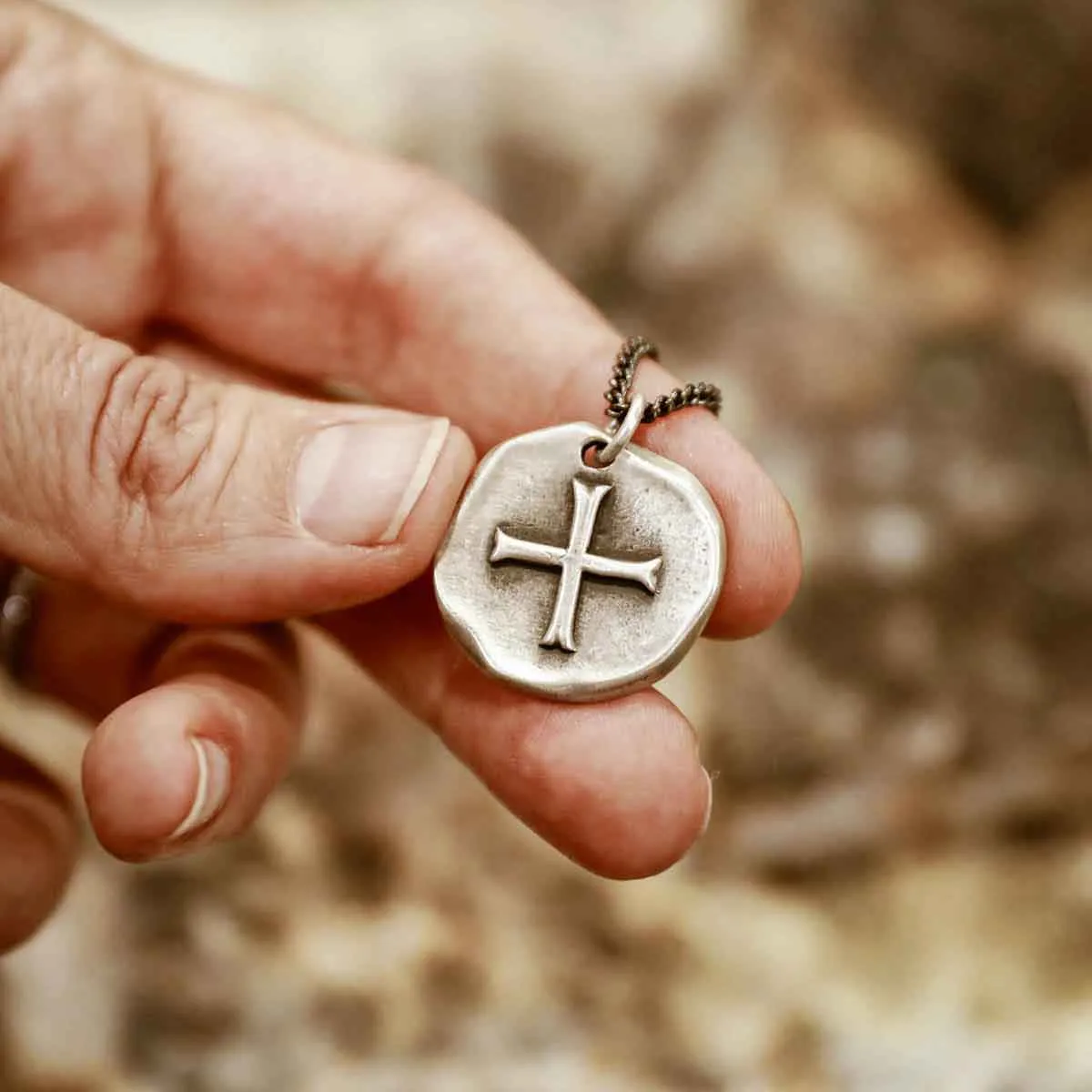 Roman Cross Coin Necklace (Sterling Silver)