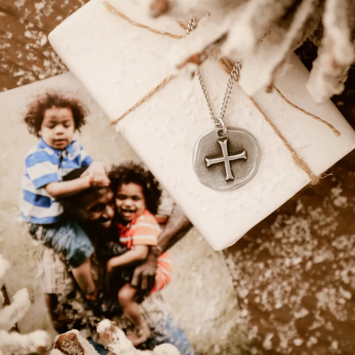Roman Cross Coin Necklace (Sterling Silver)