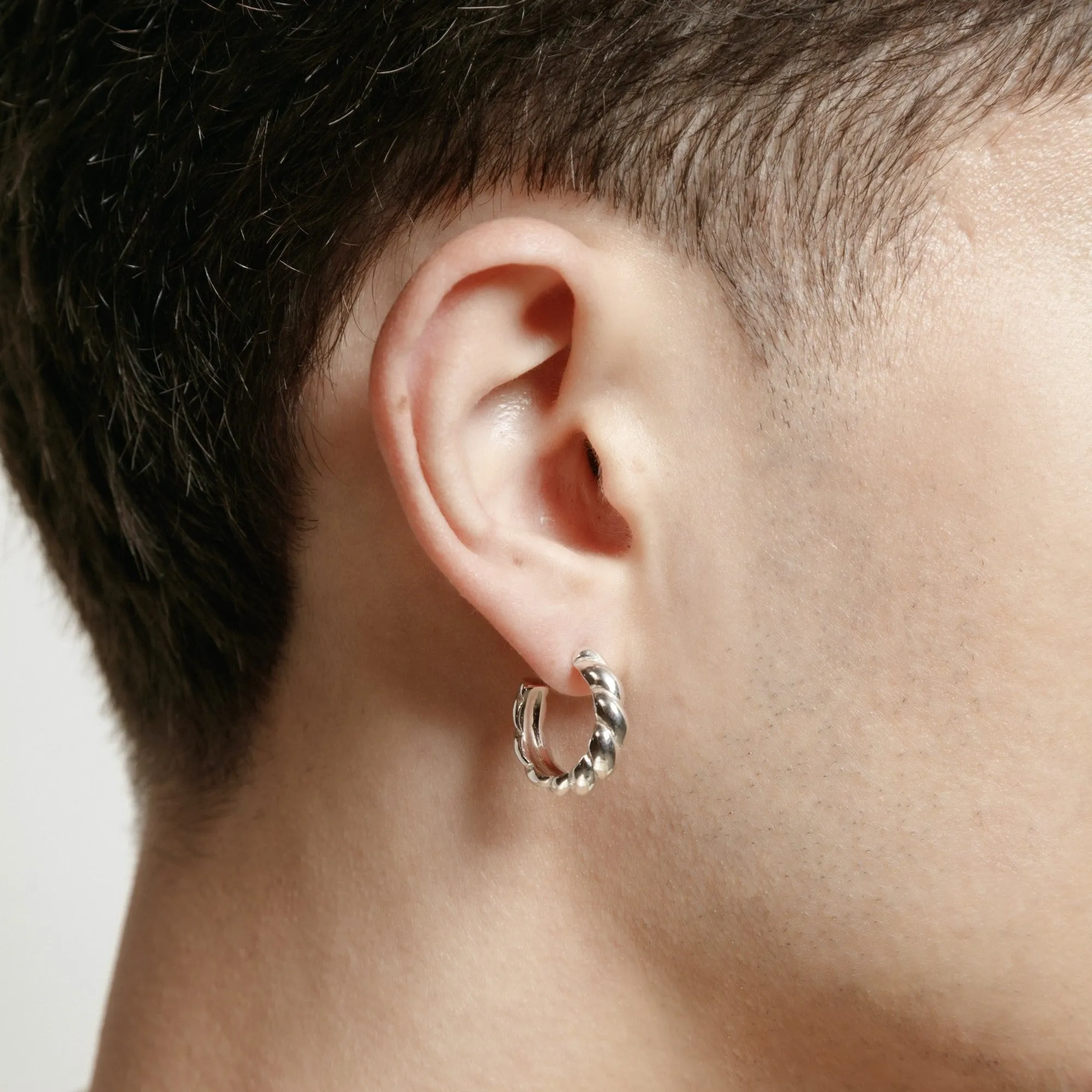 Sadie Vintage Twist Hoops (Silver)